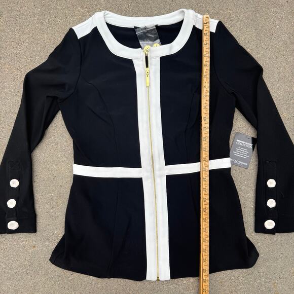 Boston Proper Beyond Travel Color Block PaneledBlack White Jacket NWT SMALL - Picture 10 of 11